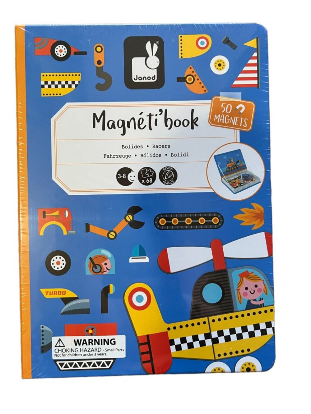 NWT Janod Racers  MAGNETI'BOOK 50 Magnets Travel 3-8 Educational Game